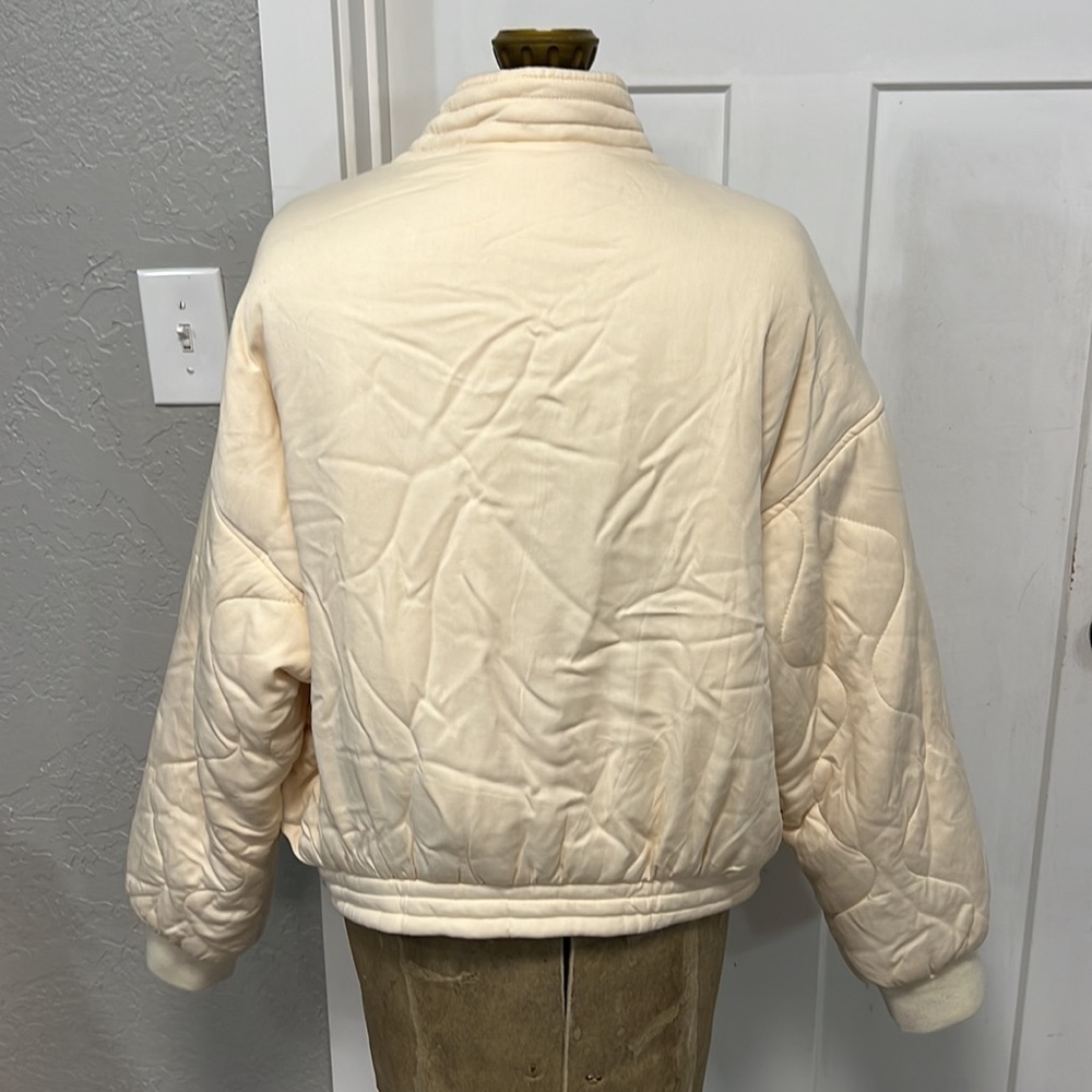 PROMESA QUIET PROMISE QUILTED BOMBER JACKET CREAM SIZE SMALL - Picture 9 of 15